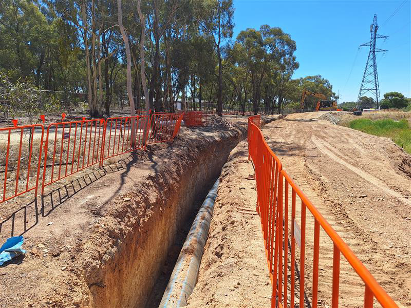 Image of Maiden Gully to Marong Pipeline under construction